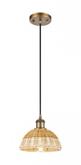Bristol Natural II - 1 Light - 8 inch - Brushed Brass - Cord hung - Mini Pendant (3442|516-1P-BB-NBD2-75-NAT)