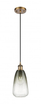 Brookhaven Almond - 1 Light - 6 inch - Brushed Brass - Cord hung - Mini Pendant (3442|516-1P-BB-G480-6SL)