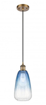 Brookhaven Almond - 1 Light - 6 inch - Brushed Brass - Cord hung - Mini Pendant (3442|516-1P-BB-G480-6SB)