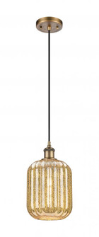 Preston Cylinder - 1 Light - 7 inch - Brushed Brass - Cord hung - Mini Pendant (3442|516-1P-BB-G460-7ME)