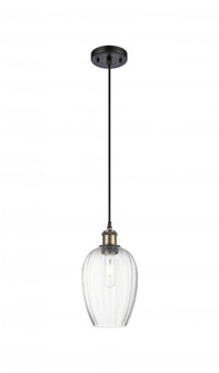 Brookhaven Almond - 1 Light - 6 inch - Black Antique Brass - Cord hung - Mini Pendant (3442|516-1P-BAB-G480-6OP)