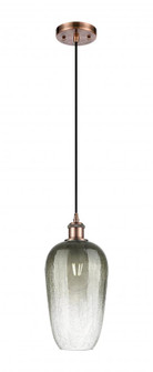 Brookhaven Flute - 1 Light - 7 inch - Antique Copper - Cord hung - Mini Pendant (3442|516-1P-AC-G484-7SL)