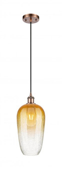 Brookhaven Flute - 1 Light - 7 inch - Antique Copper - Cord hung - Mini Pendant (3442|516-1P-AC-G484-7AM)