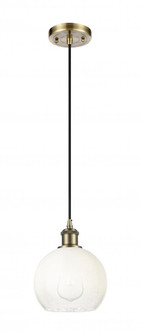 Brookhaven Globe - 1 Light - 8 inch - Antique Brass - Cord hung - Mini Pendant (3442|516-1P-AB-G483-8OP)