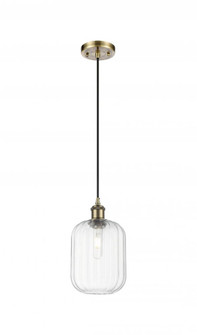 Preston Cylinder - 1 Light - 7 inch - Antique Brass - Cord hung - Mini Pendant (3442|516-1P-AB-G460-7CL)