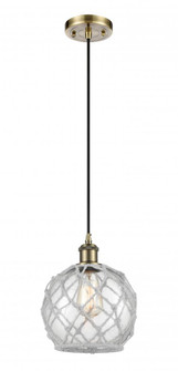 Farmhouse Rope - 1 Light - 8 inch - Antique Brass - Cord hung - Mini Pendant (3442|516-1P-AB-G122-8RW)