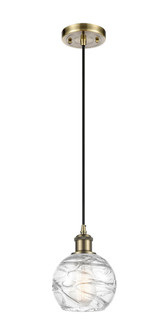 Athens Deco Swirl - 1 Light - 6 inch - Antique Brass - Cord hung - Mini Pendant (3442|516-1P-AB-G1213-6CL)