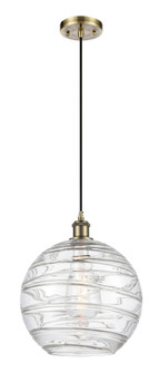 Athens Deco Swirl - 1 Light - 12 inch - Antique Brass - Cord hung - Mini Pendant (3442|516-1P-AB-G1213-12CL)