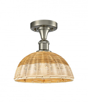 Bristol Natural II - 1 Light - 9 inch - Brushed Satin Nickel - Semi-Flush Mount (3442|516-1C-SN-NBD2-9-NAT)