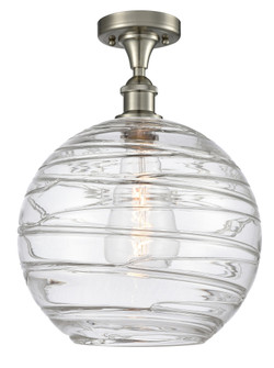 Athens Deco Swirl - 1 Light - 12 inch - Brushed Satin Nickel - Semi-Flush Mount (3442|516-1C-SN-G1213-12CL)