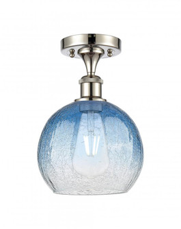 Brookhaven Globe - 1 Light - 8 inch - Polished Nickel - Semi-Flush Mount (3442|516-1C-PN-G483-8SB)