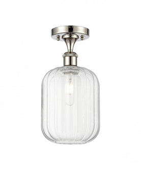 Preston Cylinder - 1 Light - 7 inch - Polished Nickel - Semi-Flush Mount (3442|516-1C-PN-G460-7CL)