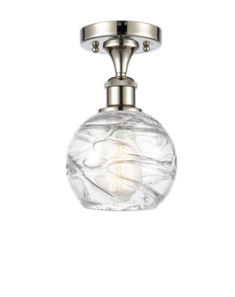 Athens Deco Swirl - 1 Light - 6 inch - Polished Nickel - Semi-Flush Mount (3442|516-1C-PN-G1213-6CL)