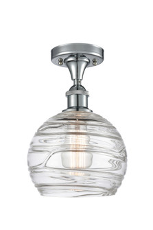 Athens Deco Swirl - 1 Light - 8 inch - Polished Chrome - Semi-Flush Mount (3442|516-1C-PC-G1213-8CL)
