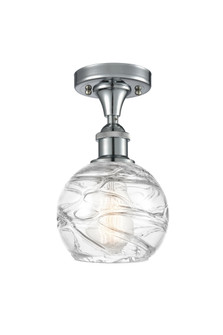 Athens Deco Swirl - 1 Light - 6 inch - Polished Chrome - Semi-Flush Mount (3442|516-1C-PC-G1213-6CL)