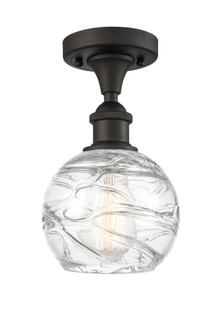 Athens Deco Swirl - 1 Light - 6 inch - Oil Rubbed Bronze - Semi-Flush Mount (3442|516-1C-OB-G1213-6CL)