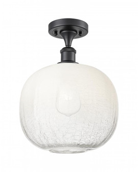 Brookhaven Sphere - 1 Light - 11 inch - Matte Black - Semi-Flush Mount (3442|516-1C-BK-G481-10OP)