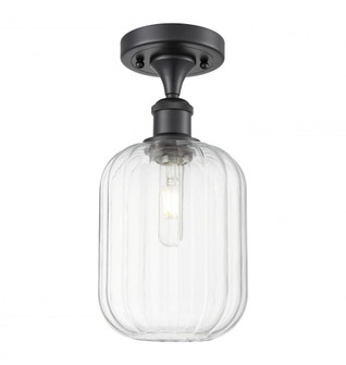 Preston Cylinder - 1 Light - 7 inch - Matte Black - Semi-Flush Mount (3442|516-1C-BK-G460-7CL)