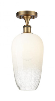 Brookhaven Flute - 1 Light - 7 inch - Brushed Brass - Semi-Flush Mount (3442|516-1C-BB-G484-7OP)