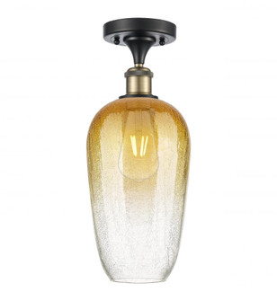 Brookhaven Flute - 1 Light - 7 inch - Black Antique Brass - Semi-Flush Mount (3442|516-1C-BAB-G484-7AM)