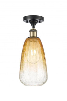 Brookhaven Almond - 1 Light - 6 inch - Black Antique Brass - Semi-Flush Mount (3442|516-1C-BAB-G480-6AM)