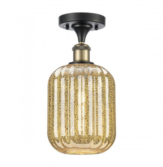 Preston Cylinder - 1 Light - 7 inch - Black Antique Brass - Semi-Flush Mount (3442|516-1C-BAB-G460-7ME)