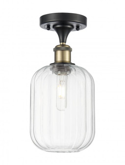 Preston Cylinder - 1 Light - 7 inch - Black Antique Brass - Semi-Flush Mount (3442|516-1C-BAB-G460-7CL)
