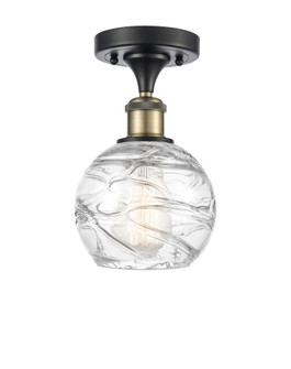 Athens Deco Swirl - 1 Light - 6 inch - Black Antique Brass - Semi-Flush Mount (3442|516-1C-BAB-G1213-6CL)
