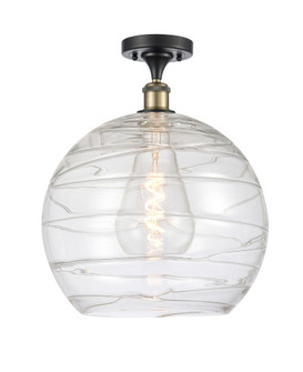 Athens Deco Swirl - 1 Light - 14 inch - Black Antique Brass - Semi-Flush Mount (3442|516-1C-BAB-G1213-14CL)