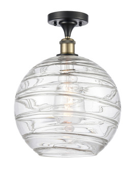 Athens Deco Swirl - 1 Light - 12 inch - Black Antique Brass - Semi-Flush Mount (3442|516-1C-BAB-G1213-12CL)