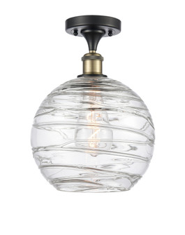 Athens Deco Swirl - 1 Light - 10 inch - Black Antique Brass - Semi-Flush Mount (3442|516-1C-BAB-G1213-10CL)