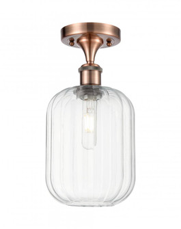 Preston Cylinder - 1 Light - 7 inch - Antique Copper - Semi-Flush Mount (3442|516-1C-AC-G460-7CL)