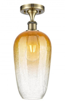 Brookhaven Flute - 1 Light - 7 inch - Antique Brass - Semi-Flush Mount (3442|516-1C-AB-G484-7AM)
