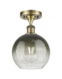 Brookhaven Globe - 1 Light - 8 inch - Antique Brass - Semi-Flush Mount (3442|516-1C-AB-G483-8SL)