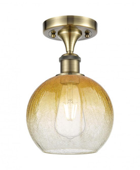 Brookhaven Globe - 1 Light - 8 inch - Antique Brass - Semi-Flush Mount (3442|516-1C-AB-G483-8AM)