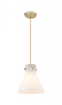 Newton Cone - 1 Light - 10 inch - Champagne Bronze - Cord hung - Pendant (3442|410-1PM-CB-G411-10WH)