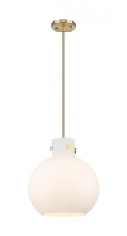 Newton Sphere - 1 Light - 12 inch - Champagne Bronze - Cord hung - Mini Pendant (3442|410-1PM-CB-G410-12WH)