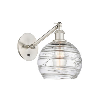 Athens Deco Swirl - 1 Light - 8 inch - Brushed Satin Nickel - Sconce (3442|317-1W-SN-G1213-8CL)