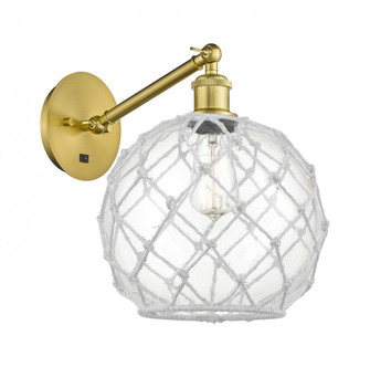 Farmhouse Rope - 1 Light - 10 inch - Satin Gold - Adjustable - Sconce (3442|317-1W-SG-G122-10RW)