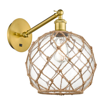 Farmhouse Rope - 1 Light - 10 inch - Satin Gold - Adjustable - Sconce (3442|317-1W-SG-G122-10RB)