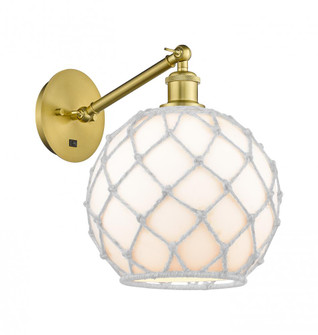 Farmhouse Rope - 1 Light - 10 inch - Satin Gold - Adjustable - Sconce (3442|317-1W-SG-G121-10RW)
