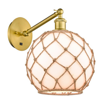Farmhouse Rope - 1 Light - 10 inch - Satin Gold - Adjustable - Sconce (3442|317-1W-SG-G121-10RB)