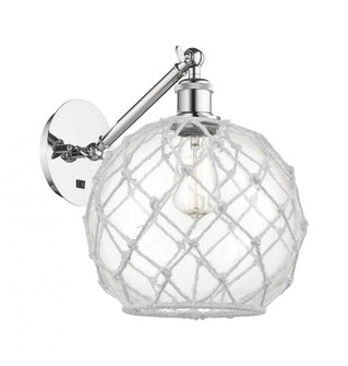 Farmhouse Rope - 1 Light - 10 inch - Polished Chrome - Adjustable - Sconce (3442|317-1W-PC-G122-10RW)