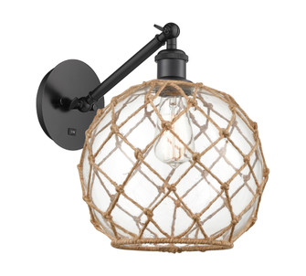 Farmhouse Rope - 1 Light - 10 inch - Matte Black - Adjustable - Sconce (3442|317-1W-BK-G122-10RB)