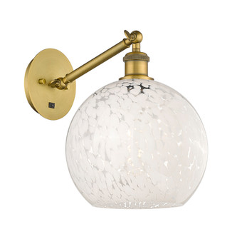 White Mouchette - 1 Light - 10 inch - Brushed Brass - Sconce (3442|317-1W-BB-G1216-10WM)
