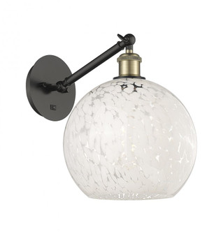 White Mouchette - 1 Light - 10 inch - Black Antique Brass - Sconce (3442|317-1W-BAB-G1216-10WM)