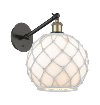 Farmhouse Rope - 1 Light - 10 inch - Black Antique Brass - Adjustable - Sconce (3442|317-1W-BAB-G121-10RW)
