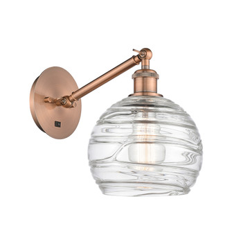 Athens Deco Swirl - 1 Light - 8 inch - Antique Copper - Sconce (3442|317-1W-AC-G1213-8CL)