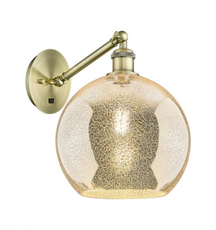 Athens - 1 Light - 10 inch - Antique Brass - Adjustable - Sconce (3442|317-1W-AB-G128-10)