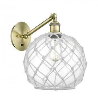 Farmhouse Rope - 1 Light - 10 inch - Antique Brass - Adjustable - Sconce (3442|317-1W-AB-G122-10RW)